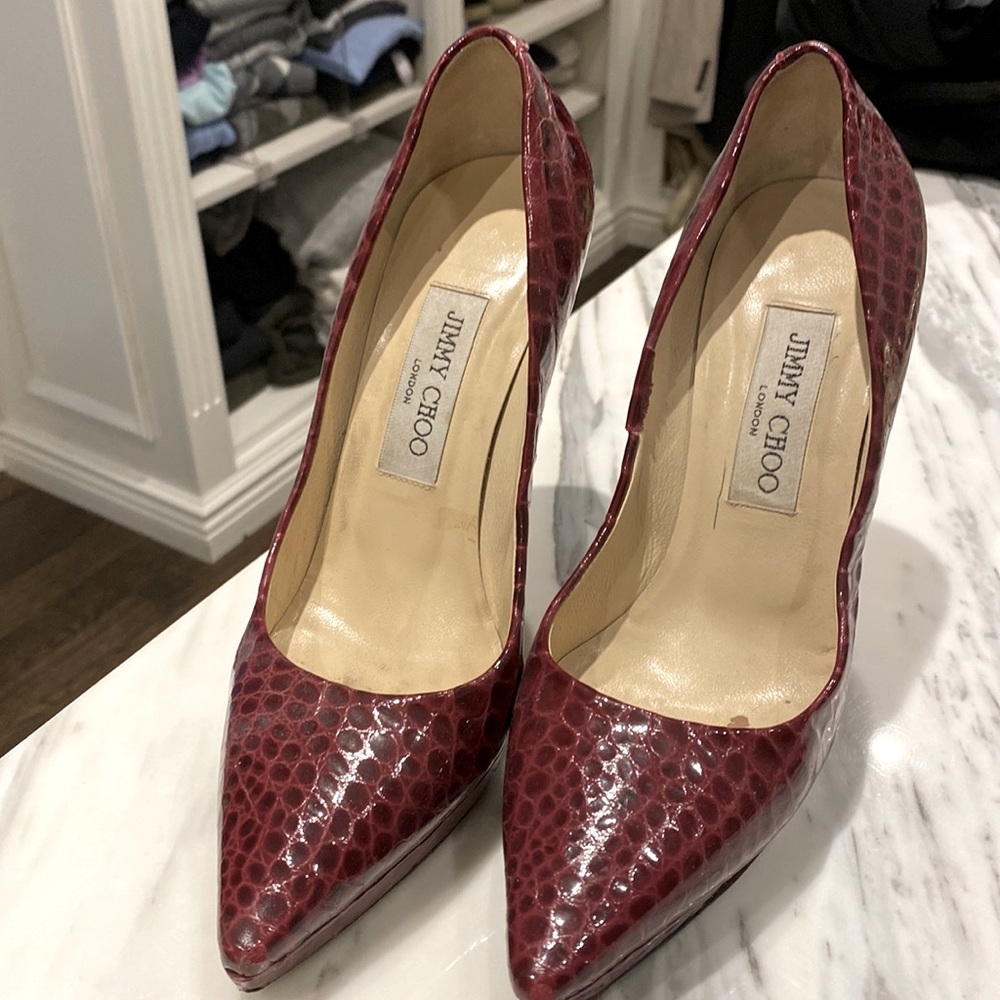 Jimmy Choo heels burgundy